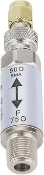 Impedance Converter 0 to 3GHz 0 3GHz Female to F Male Connector 50 75ohm Impedance Converter Radio Accessory
