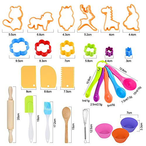 Backset Rollenspiele,GOLDGE 32PCS Backset Kinder Spielzeug Kinderküche Zubehör Chef-Set Koch-und Backset für Kinder… – Bild 6