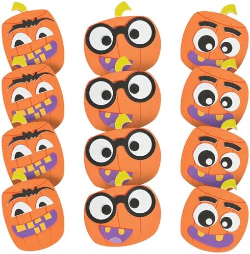 Fun Express Goofy Face Pumpkin Magnet Craft Kit for Kids, 12 Pieces image 5