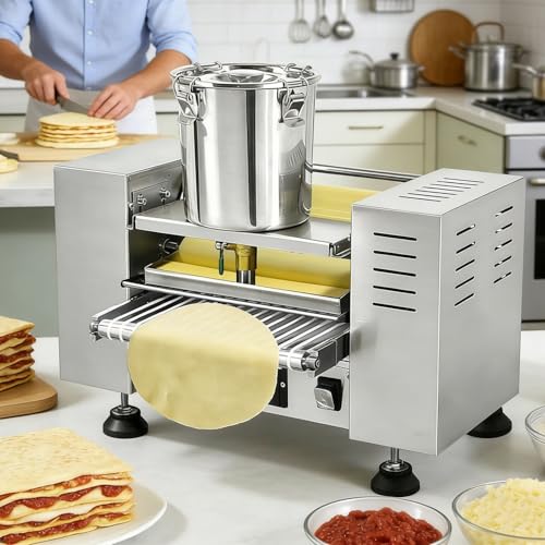 Máquina automática de crepé, máquina de piel de huevo de mil capas de 2400 W, velocidad y calor ajustables, produce 100-300 crepes por hora