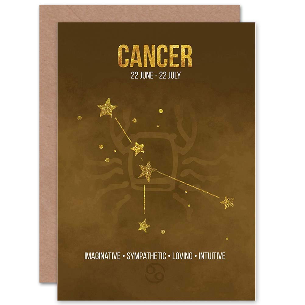 Wee Blue Coo Cancer Birthday Card - Zodiac Star Sign Astrology