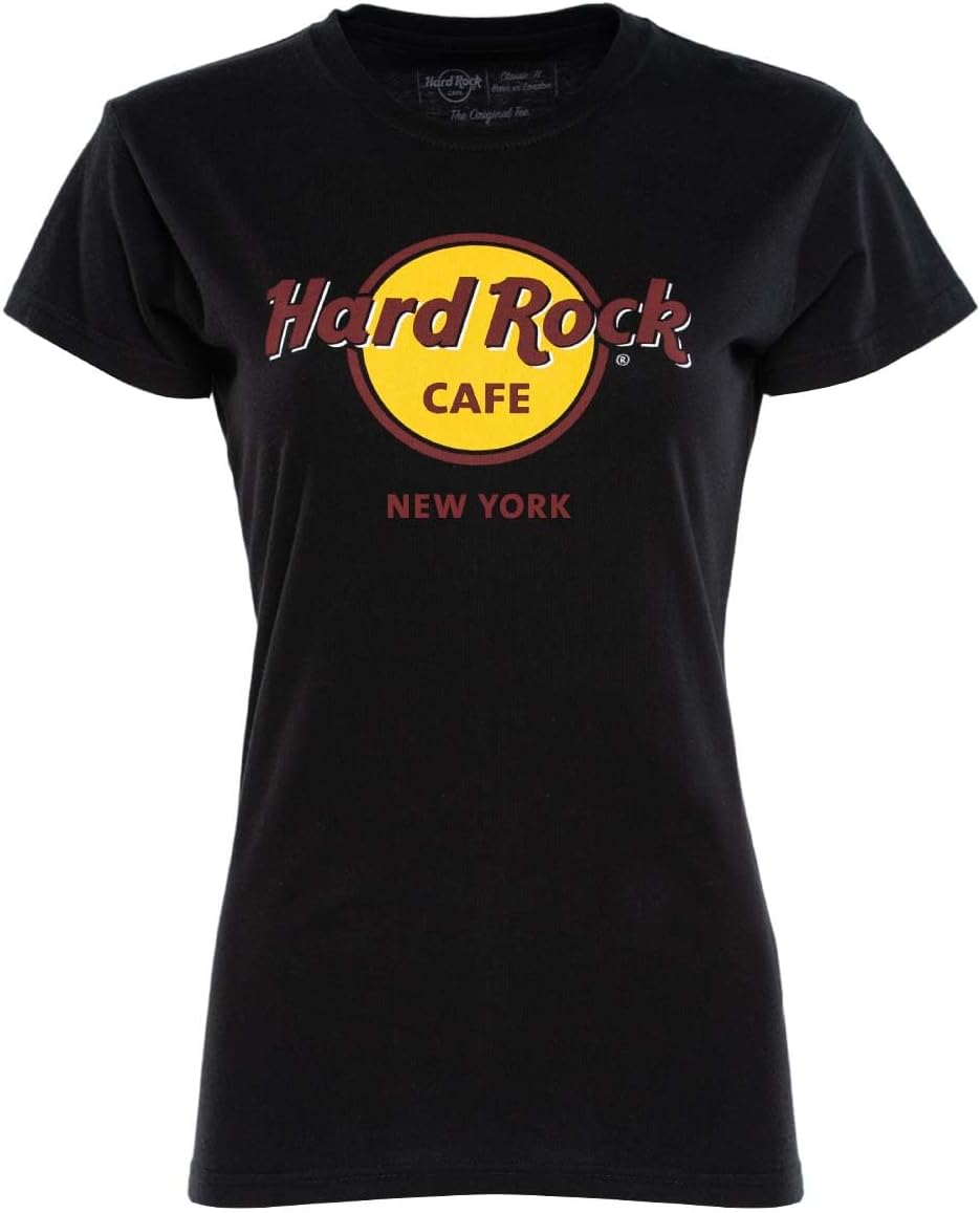 Hard RockLadies Classic Black Tee New Logo
