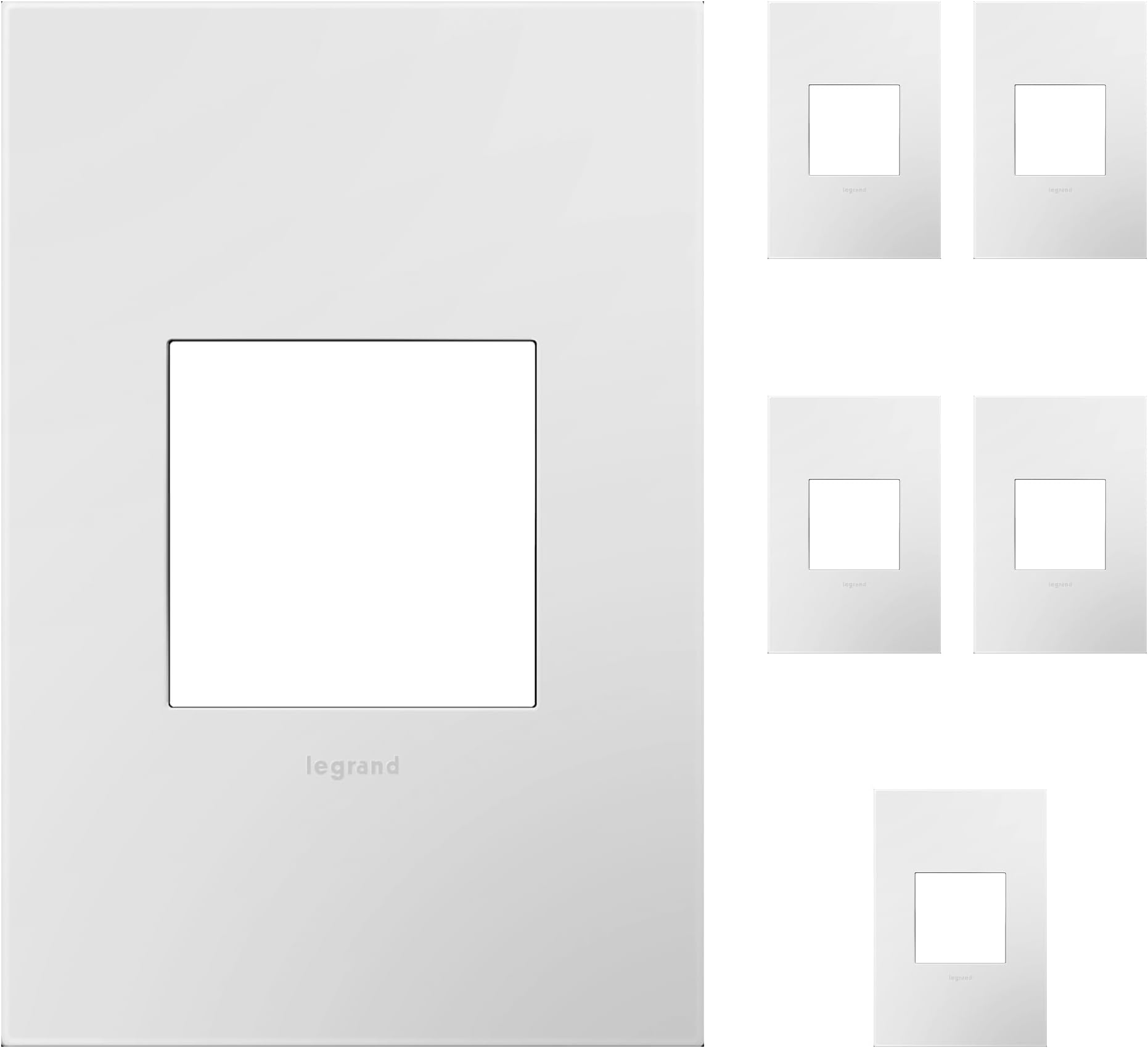 Legrand Adorne AWP1G2WH6 1 Gang Wall Plate 6 Pack Glossy White