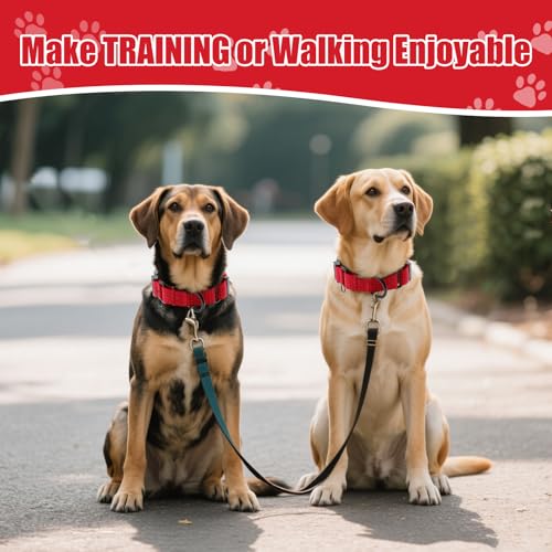 Image of Martingale Dog Collar, Reflective No Pull with Buckle, Red, S | Escape Proof without choking ,Training Collar with Quick Release Buckle, Adjustable Heavy Duty Nylon collars for S M L Dogs