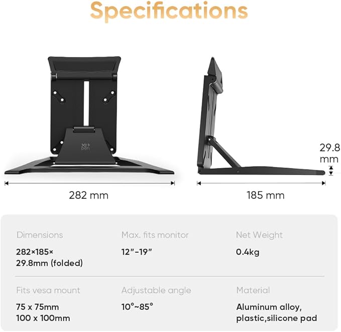 Soporte XPPen ACS18 para Tableta y Laptop, Negro, Ajustable miniatura 3