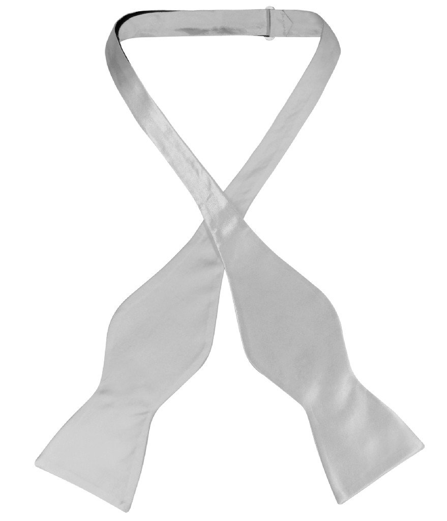 Biagio SELF TIE Bow Tie Solid SILVER GREY Color Men's Gray BowTie