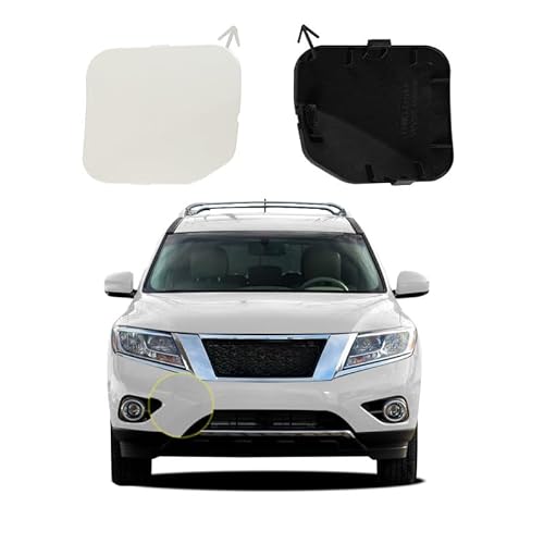 Goholy Car Front Bumper Tow Hook Cover Compatible with Nissan Pathfinder 2013 2014 2015 Trailer Cover Cap 622A03KA0A 622A0-3KA0A Small Lid Towing Eye Cap White Right Passenger Side