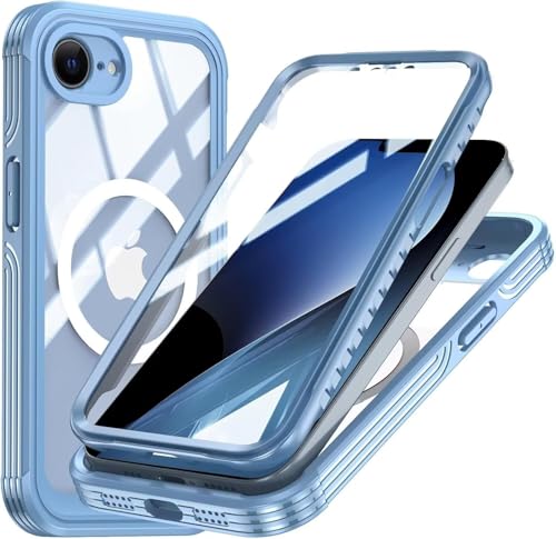 �ϏՌ� 360�x�S�ʕی� �ČR�p���ʃJ�o�[ iPhone16E/17E �P�[�X Magsafe�Ή� �K���X�t�B�����t�� �A�E�g�h�A ���ʃP�[�X ��� ����~�� �O�� �N���A�J�o�[ �h�o �h��C���u���[