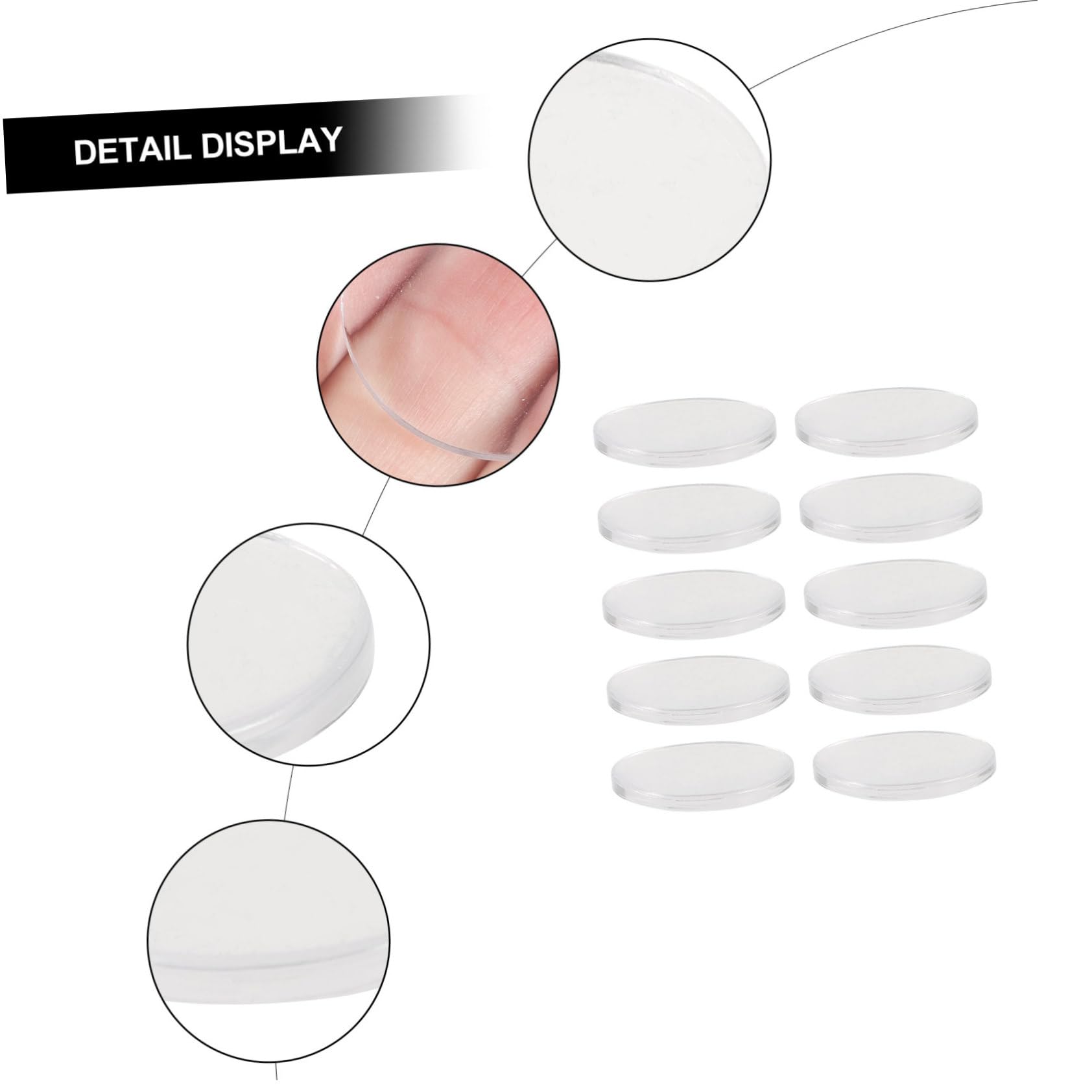 BELLIFFY 10 Pcs Grafted Eyelash Pads Round Silicone Adhesive Pad for Lash Extensions Reusable Durable for Beauty Salon