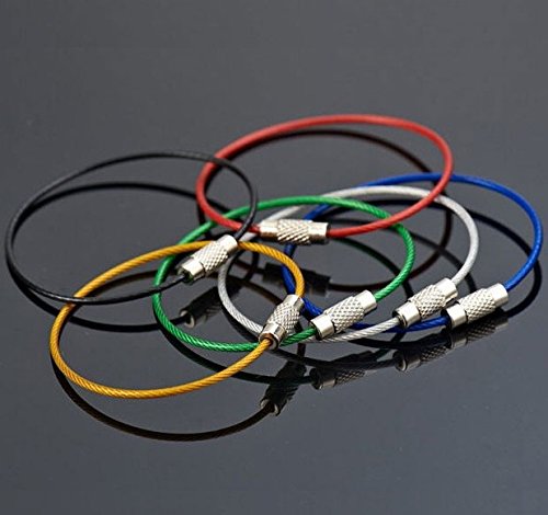 30Pcs Wire Keychains, Magnolora Assorted Colored Cable Loops Stainless Steel Key Ring For Hanging Luggage Tag, Keyrings And Id Tag Keepers, 2Mm, 6 Inch #TOP2
