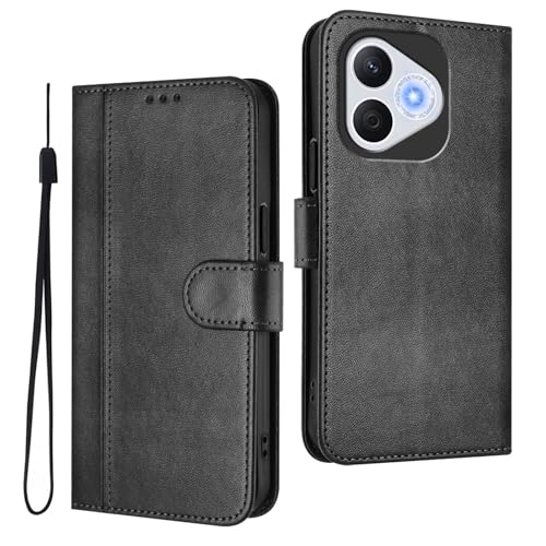 WBWONE Pelle Custodia per Huawei Honor 400 Lite 5G Cover con [Slot Carta][Supporto Visuale] Antiurto Chiusura Magnetica Protective Custodia - Nero