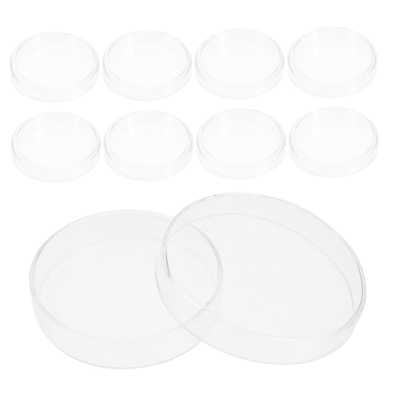 10 Stück Teiliges Borosilikatglas petrischalen Deckeln und Pipetten Hitzebeständig Wiederverwendbar für Laboranalysen Mikroskopie Zellkultur Schulprojekte und Pilzzucht