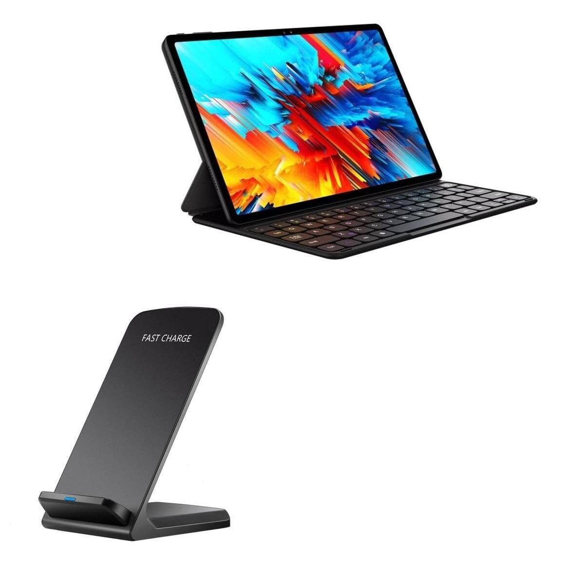 BoxWave Charger Compatible with Chuwi HiPad Max - Wireless QuickCharge Stand (10W), No Cord; no Problem! Charge Your Phone with Ease! - Jet Black