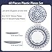 Hioasis 60pcs Blue Plastic Plates Set - Floral Blue & White Porcelain Design, 10.25