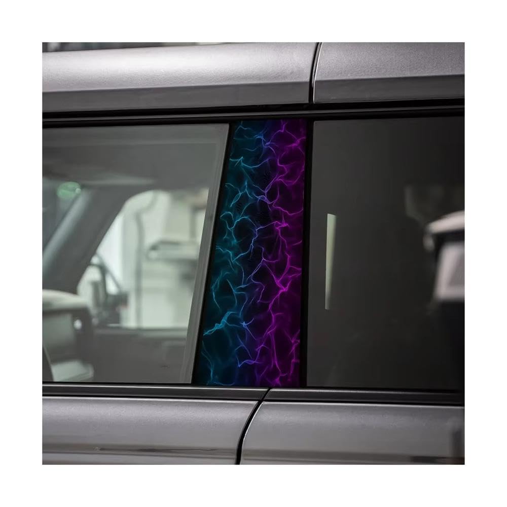 Car Center Pillar Stickers Neon Ripple Flames Scratch-Resistant Protective Film