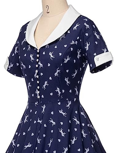 Image of GownTown Womens 1950s Cape Collar Vintage Swing Stretchy Dresses