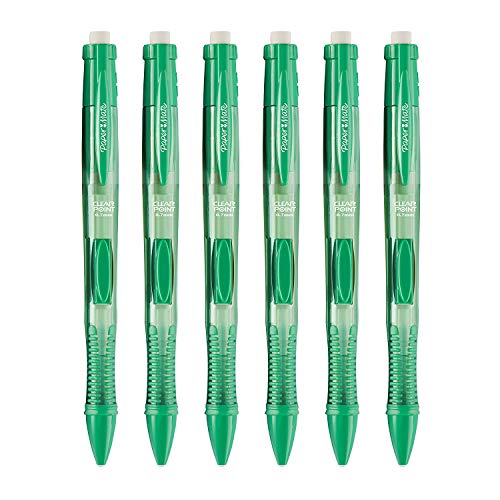 Paper Mate Clear Point Color Lead Mechanical Pencils, 0.7mm, Green, 6-Count