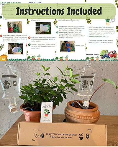 Vellaa Plant Watering Devices, Automatic Plant Watering System For Vacation, 350Ml(11.8Oz) Water Bag With Control Valve For Potted Plants Indoor Outdoor(2Pack) #TOP5