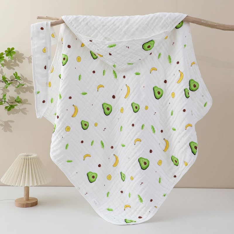 Mini Baby 6 Layers Cotton Muslin Baby Hooded Swaddling Blanket Absorbent Bath Towel Newborn Pack-1-image-26