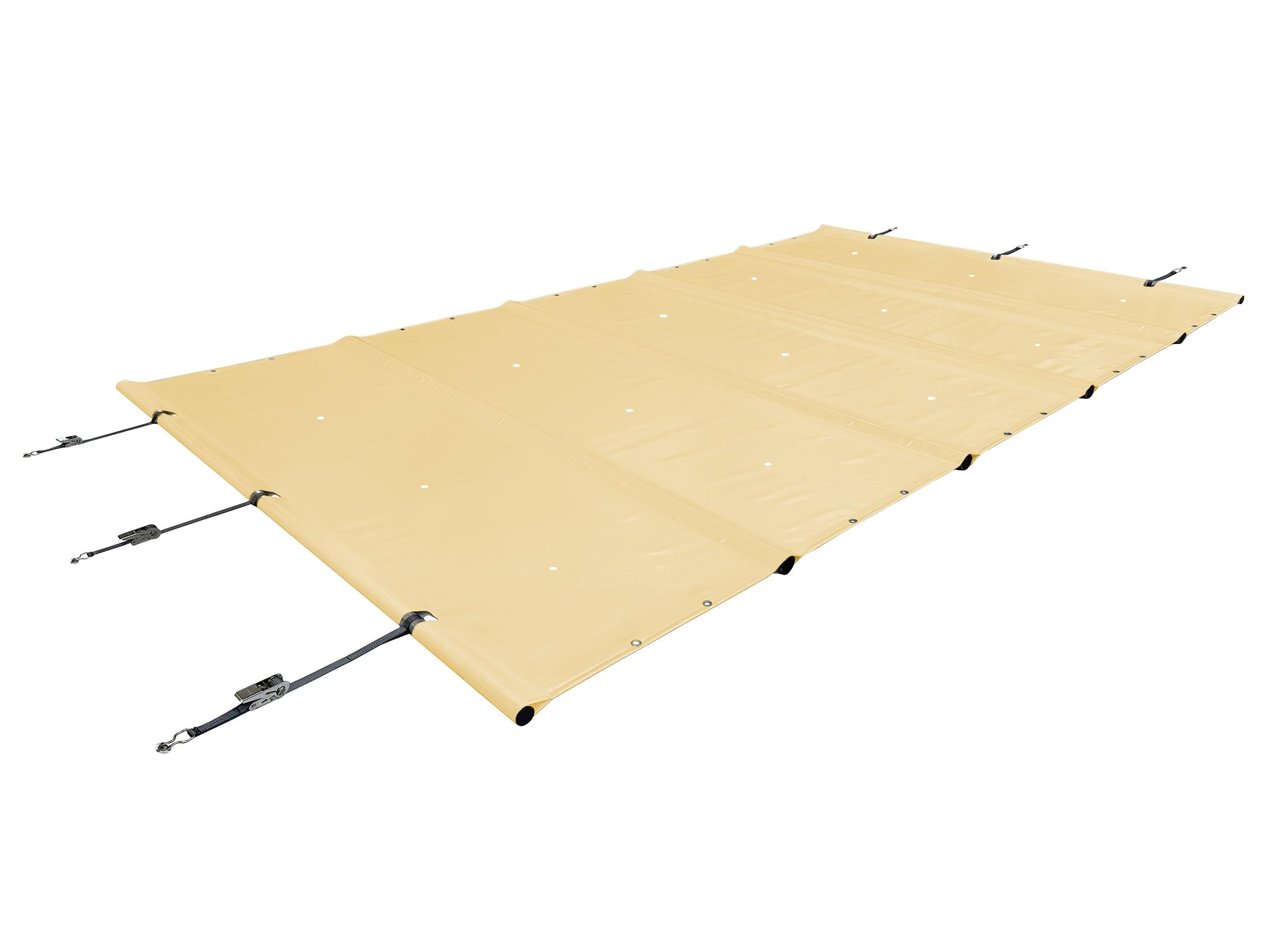 ANKO PLANEN Prostokątna rolowana plandeka zabezpieczająca na basen – maksymalne bezpieczeństwo przez cały rok – SafeDeluxe – bez prętów (3,5m x 9m, Beżowy)