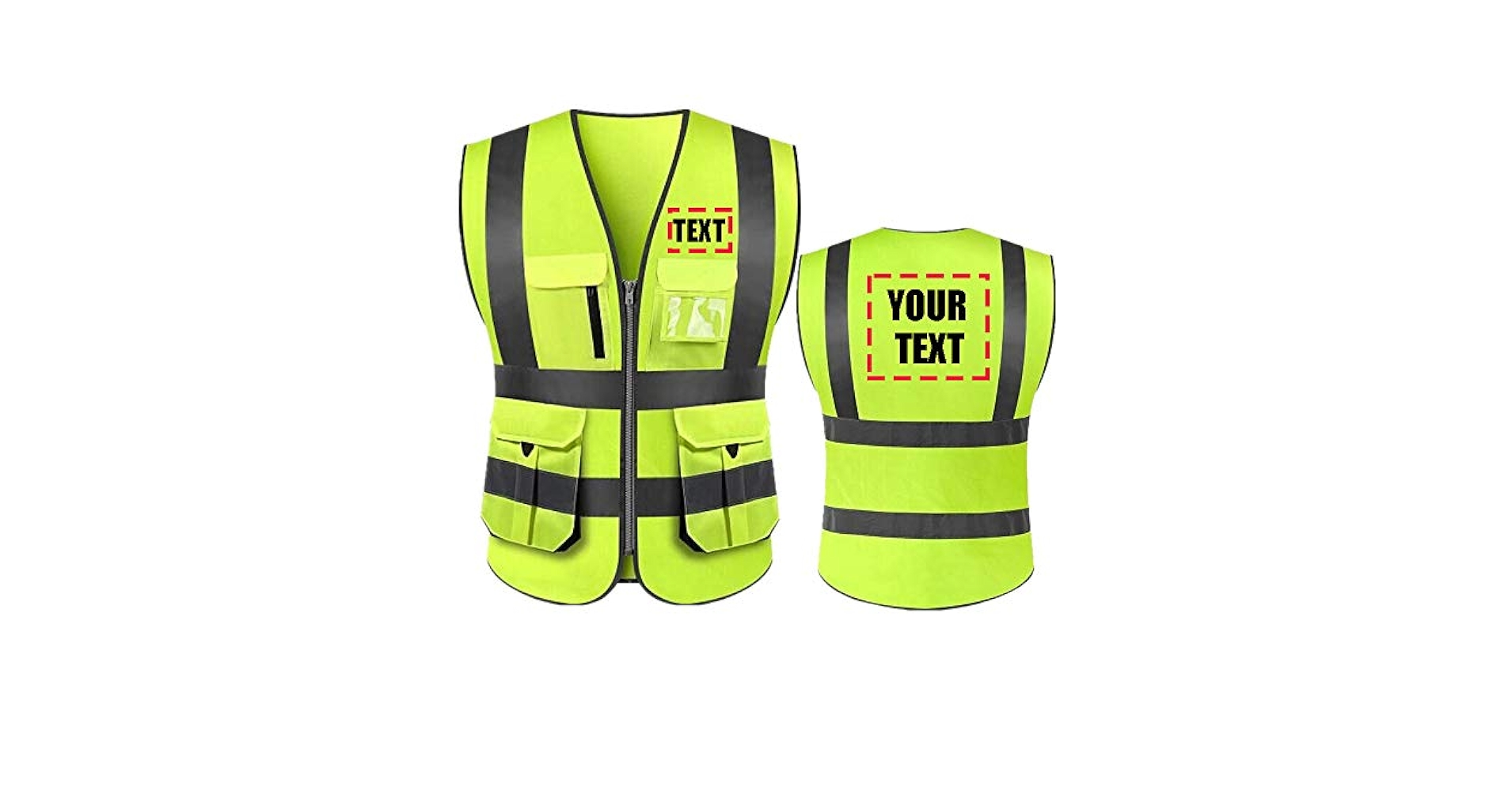 Add Your Name Text on High Visibility Reflective Safety Vest