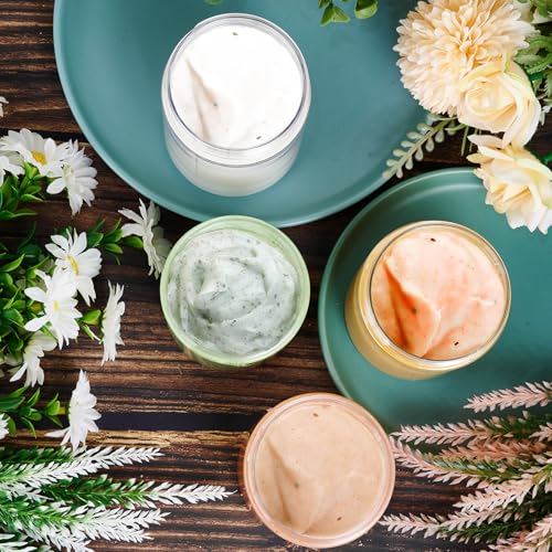 image for 50 Pack 4 OZ Plastic Jars Round Clear Cosmetic Container with White Li