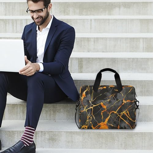 Maletín para laptop 15.6" negro con diseño mármol miniatura 3