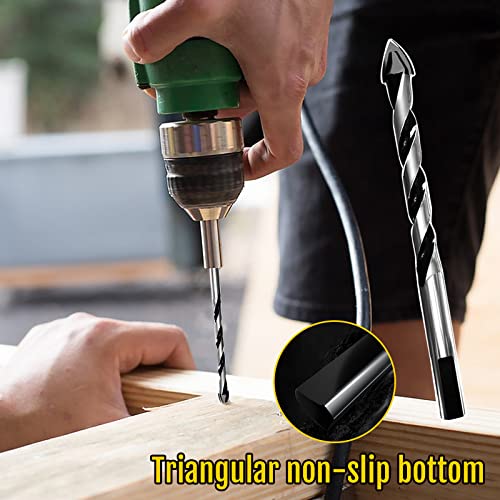 Toega 7Pcs Carbide Drill Bits - Easily Penetrate Various Materials Masonry Drill Bit Set, Flat Design Sharp Tip Concrete Drill Bits, Triangular Non Slip Handle, Suitable For Marble, Glass, Wood #TOP4
