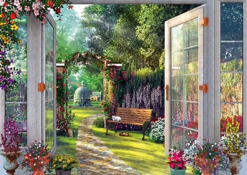 Schmidt 59592 Dominic Davison-View of The Enchanted Garden Premium Quality Jigsaw Puzzle,...