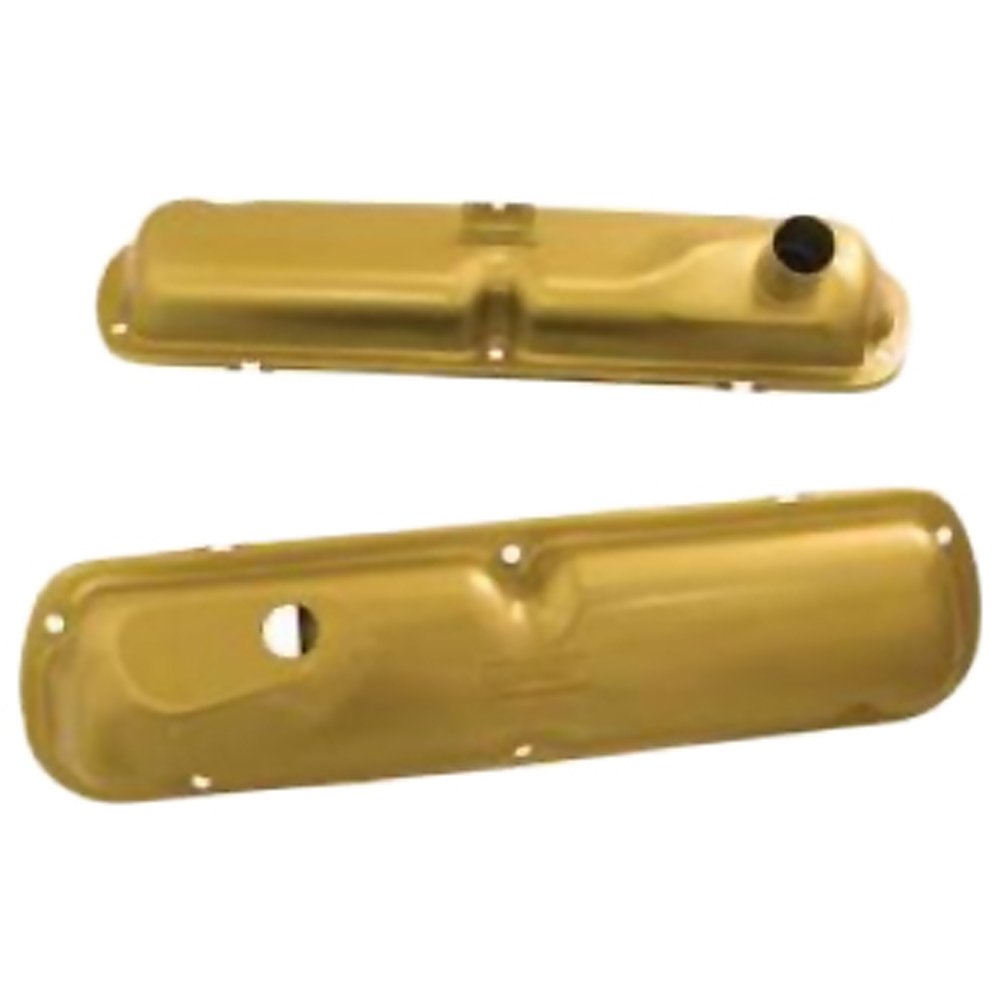 Scott Drake Gold Painted Valve Covers Compatible with 1964-1965 Ford Mustang, Model C5ZZ-6A582-G