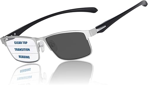 Vista 15 de Gafas de lectura fotocromáticas progresivas multifocales para hombre, transición, bloqueo de luz azul, lectores multifocales para computadora Negro