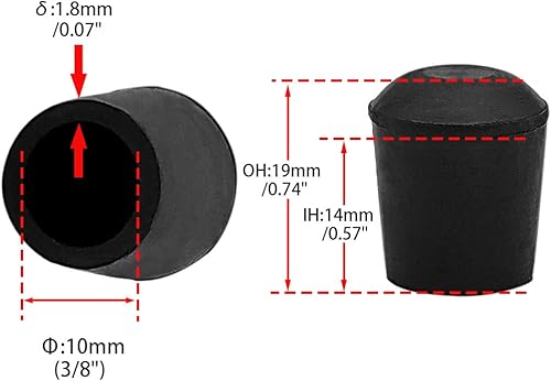 Miniatura 79 de Flyshop 4 tapas redondas de goma de 1.772 in para patas de silla, protectores de suelo, antideslizantes y reducción de ruido, calcetines duraderos