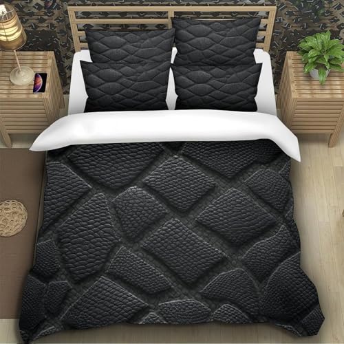 Housse de couette géométrique 3D microfibre parure de lit simple 140x200 - 5