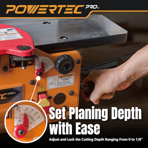 POWERTEC PRO 6-Inch Benchtop Jointer - 10-Amp, 2-Blade Wood Jointer for Woodworking with Adjustable Fence and Dust Port (BJ603) - Image 5