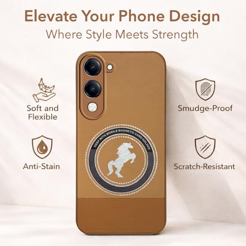 Jkobi PU Leather Vivo Y19 Case Brown - Image 3