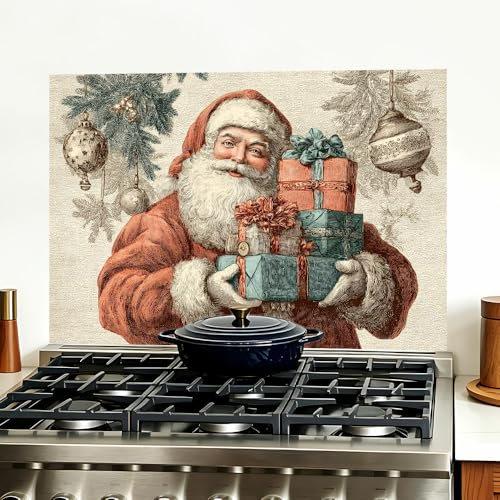 Image of Vintage Santa Gift Backsplash Peel and Stick, 35.4x23.6 in