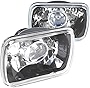 Spec-D Tuning LHP-7X6JM 7x6 Square Black Housing Clear Lens Projector Headlights