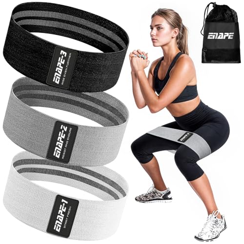 Enape® Resistance Bands Fitnessband, Fitnessbänder Stoffbänder 3er Set, Widerstandsbänder für Krafttraining Muskelaufbau Beintraining, Gymnastikband für Workout Yoga Pilates (Hellgrau, Grau, Schwarz) Enape® Resistance Bands Fitnessband, Fitnessbänder Stoffbänder 3er Set, Widerstandsbänder für Krafttraining Muskelaufbau Beintraining, Gymnastikband für Workout Yoga Pilates (Hellgrau, Grau, Schwarz)