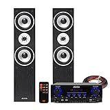 Skytec SHFT60 HiFi Tower Speakers and Stereo Amplifier Bluetooth MP3 Home Music System