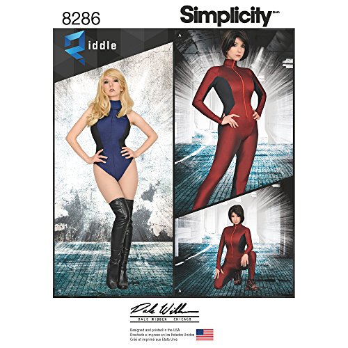 Simplicity US8286H5 Women's Leotard and Jumpsuit Cosplay Costume Sewing Patterns by Riddle and Dale Wibben, Sizes 6-14