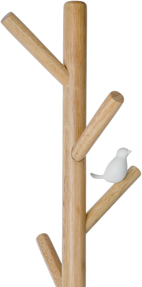 Balvi Coat rack Birdie White colour 5 hangers With a bird figure Metal/wood 177cm