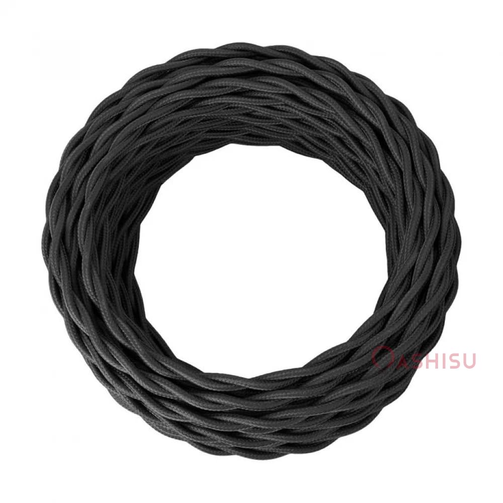 Cable trenzado vintage negro 3m, 2 x 0,75 mm² con cable textil para luces de techo, iluminación – Estilo clásico DIY DIY - 2