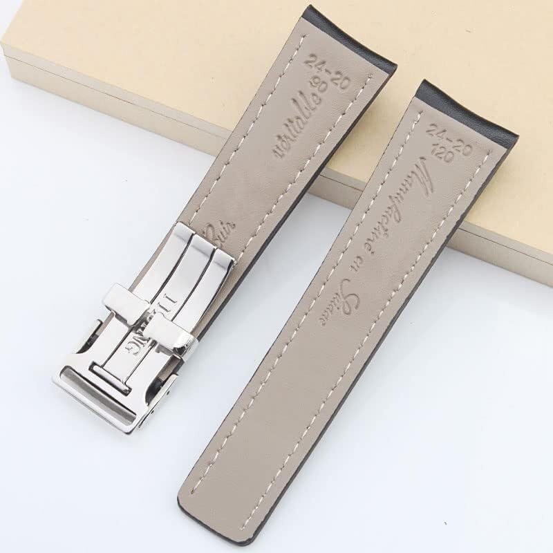 Cuir pour sangle de montre noir 24mm idéal pour le bureau
