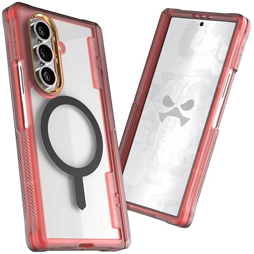 Image of Ghostek Covert Clear Galaxy Z Fold 7 Case with Built-in Kickstand, MagSafe and Full Hinge Protection Designed for 2025 Samsung Fold7 (8 inch) (Pink)