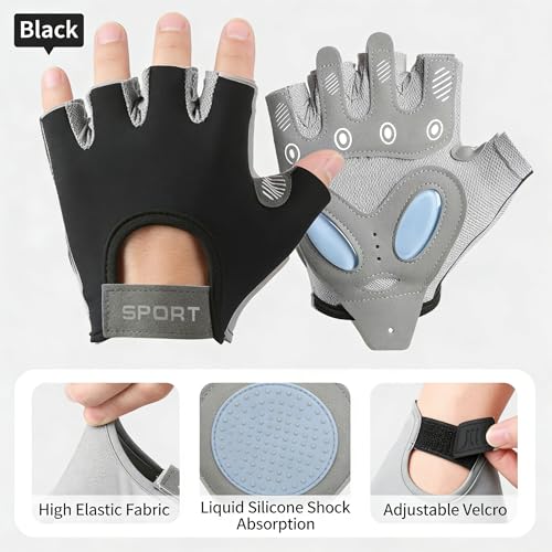 Guantes de ciclismo sin dedos con gel antideslizante miniatura 4