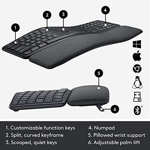 Logitech Ergo K860 Wireless Ergonomic Keyboard with Wrist Rest and MX Vertical Wireless Mouse - image 6