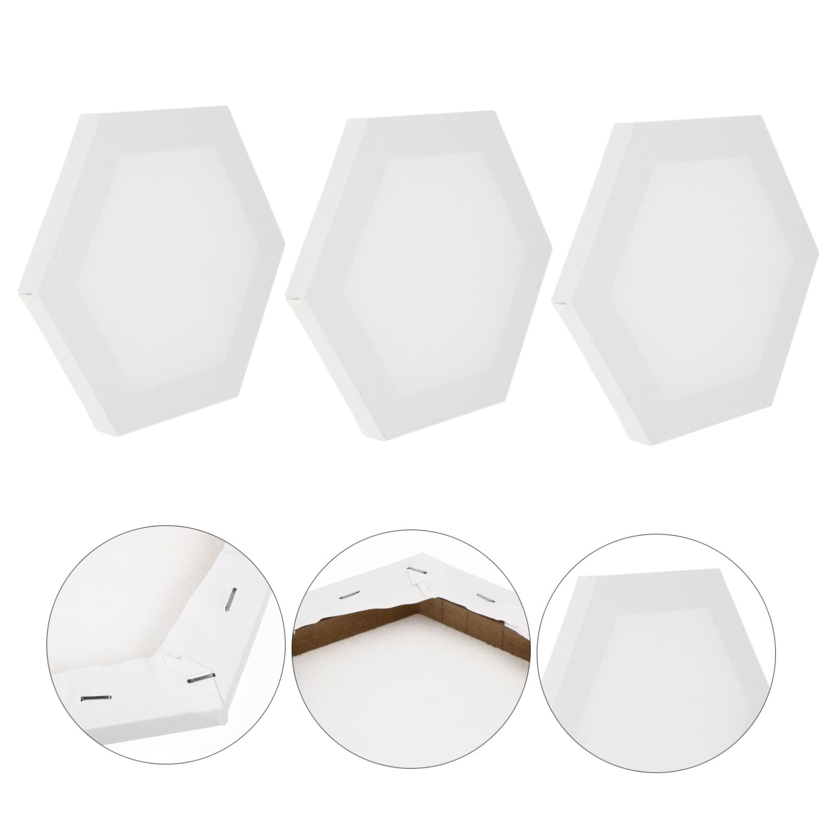 Angoily 3 Cadres Hexagonaux Toile à Peindre 40 Cm, Panneau Tableau Vierge pour Artistes, Peinture Soi-même, Cadre Toile Tendue, Loisirs Créatifs, Décoration Murale, Usage Artistique