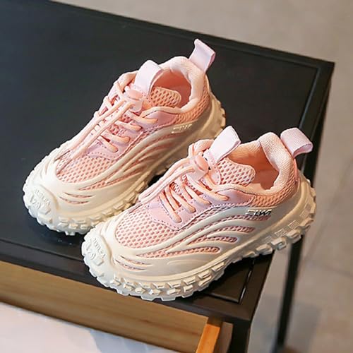 IWIHMIV Toddler Running Shoes Kids Lace-Up Sneakers Comfortable Luminous Flat Thick Bottom Sports Shoes for Boys and Girls3