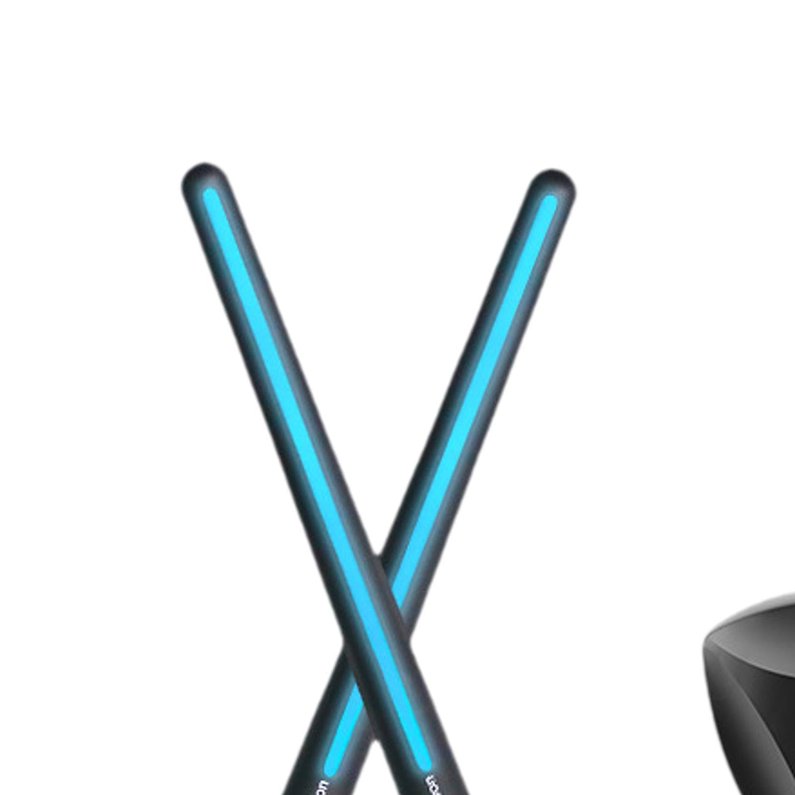 2 Stück Elektronische Drumsticks Air Drumsticks Rhythmus Schlagzeug Tragbar Aus PP Material mit Pedalen für Musikliebhaber Anfänger Erwachsene Kinder, Konverter 2 Pedale
