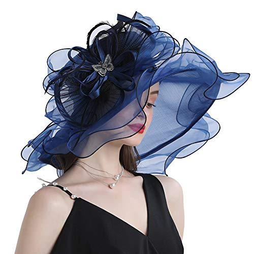 Sombrero de Mujer con Alas Amplias y Adorno Mariposa miniatura 5
